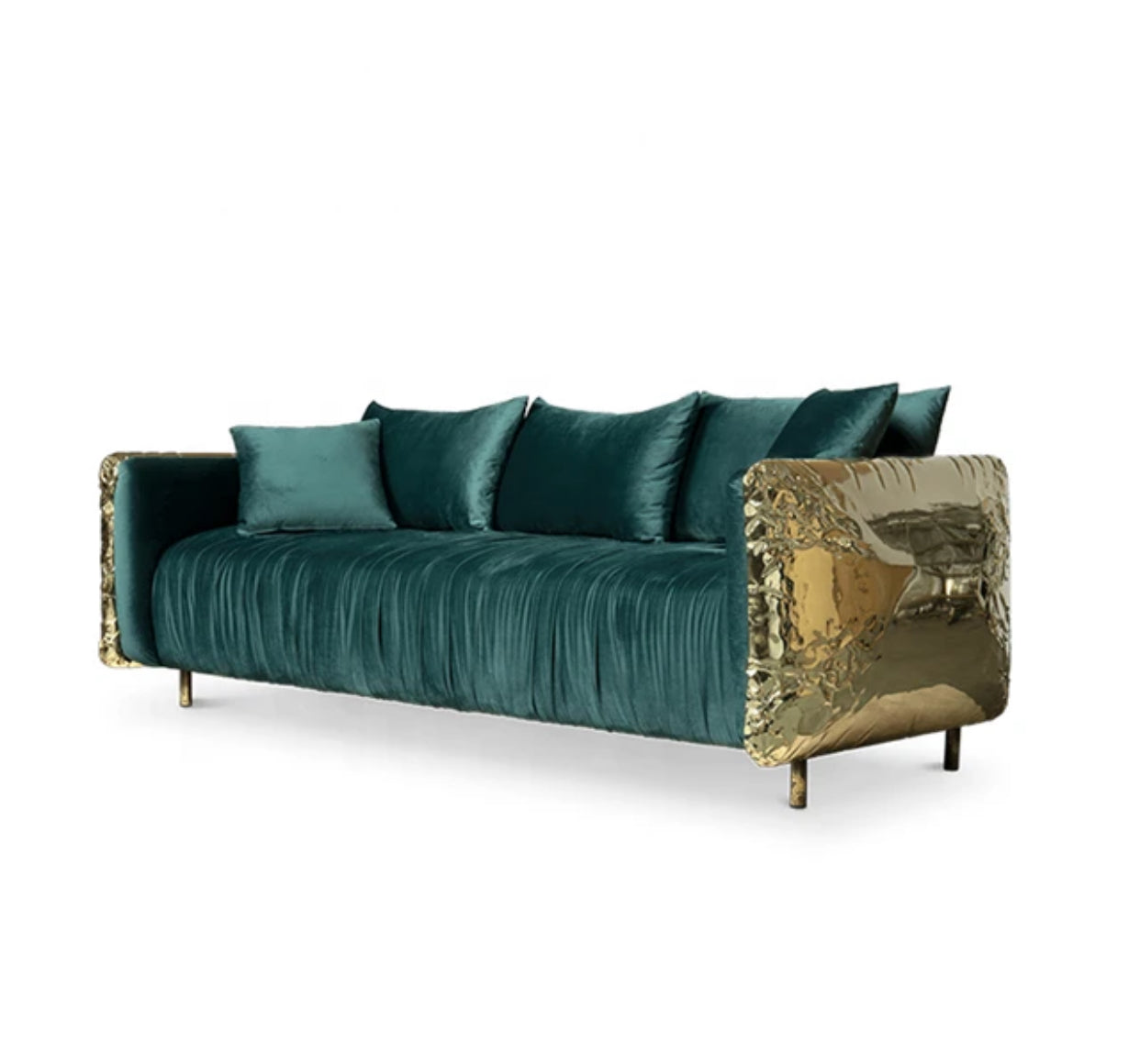 H.O.AK luxury leather upholstered manual hammered brass