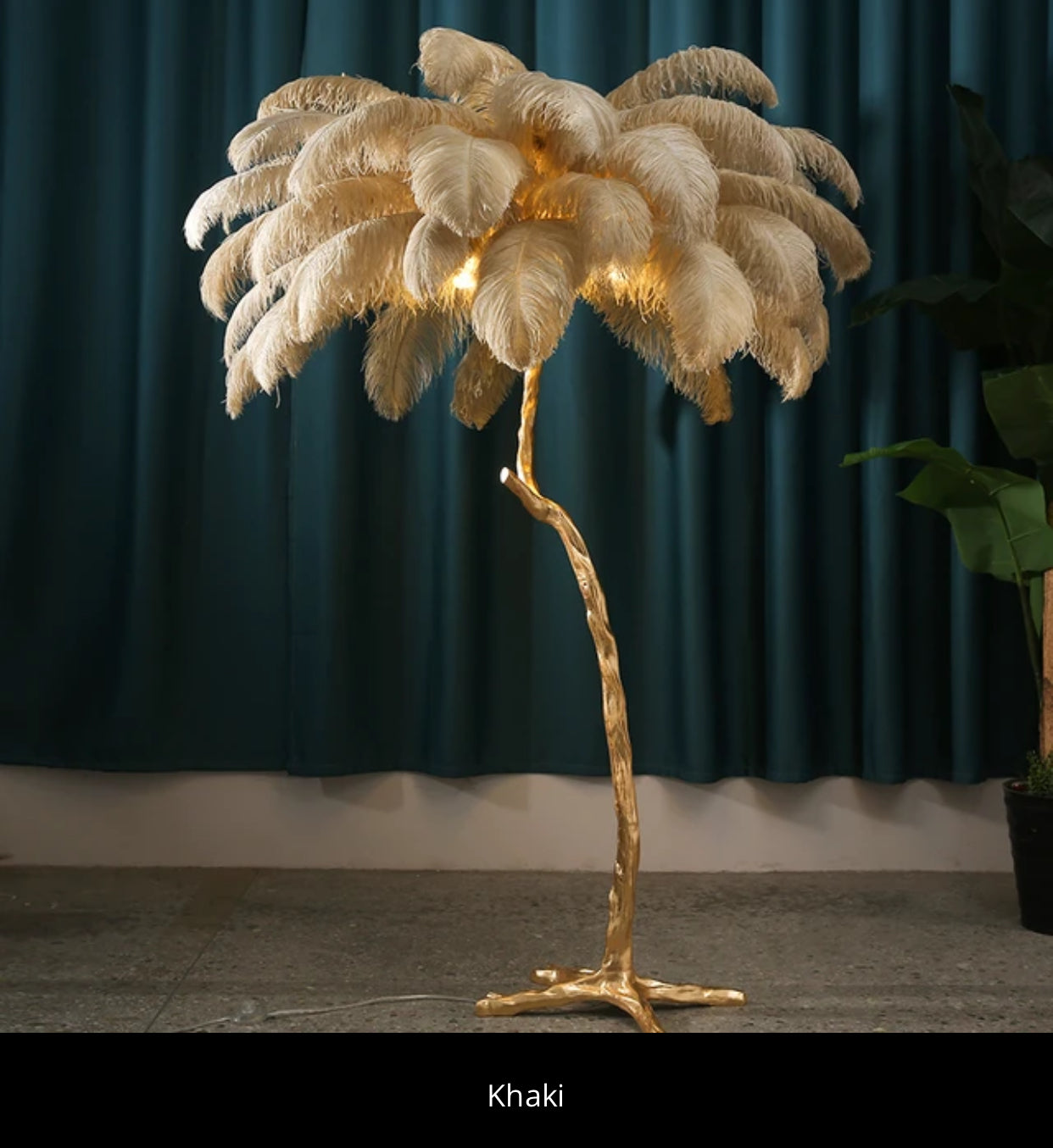 Bird feather lamps