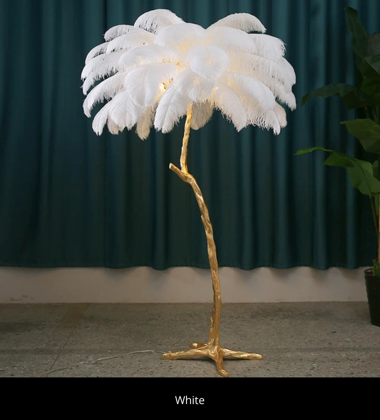 Bird feather lamps