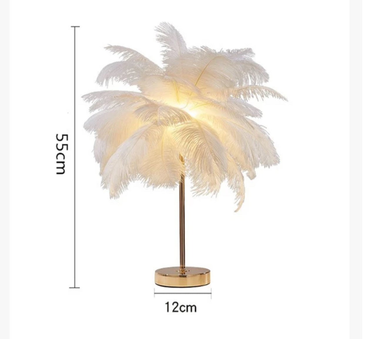 Bird feather lamps