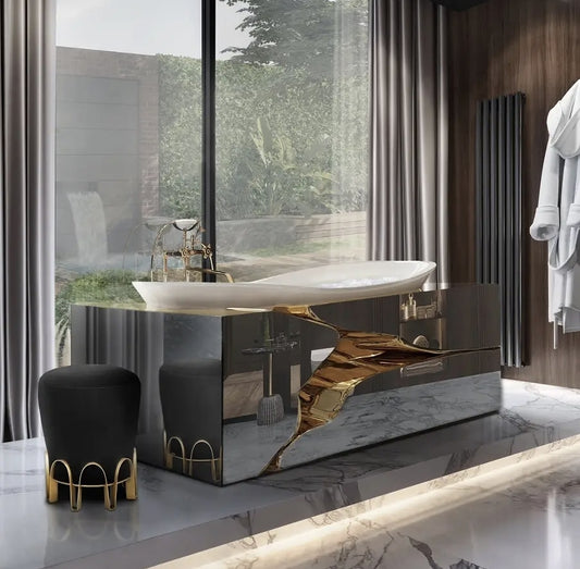 Metallic bath frame
