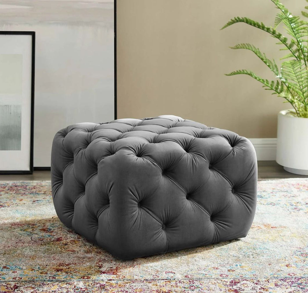 H.O.AK Tufted Button Square Ottoman Collection