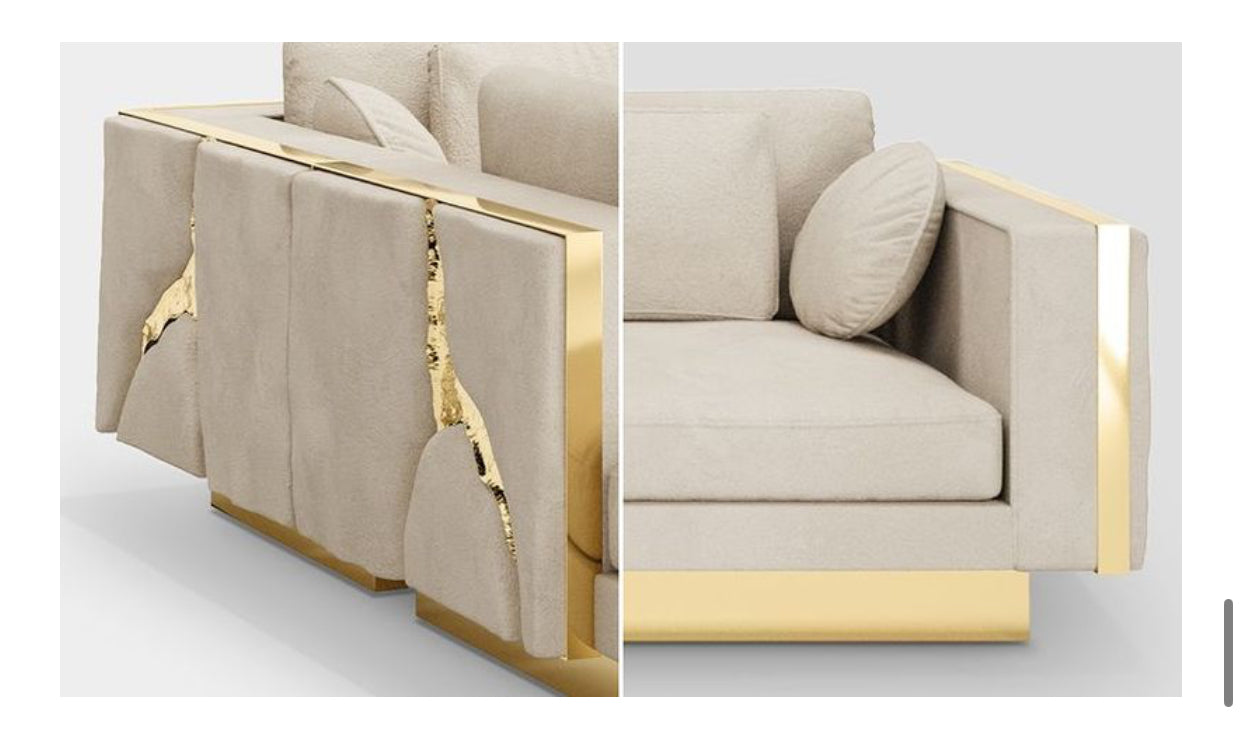 H.O.AK Millionaire Gold luxury couch