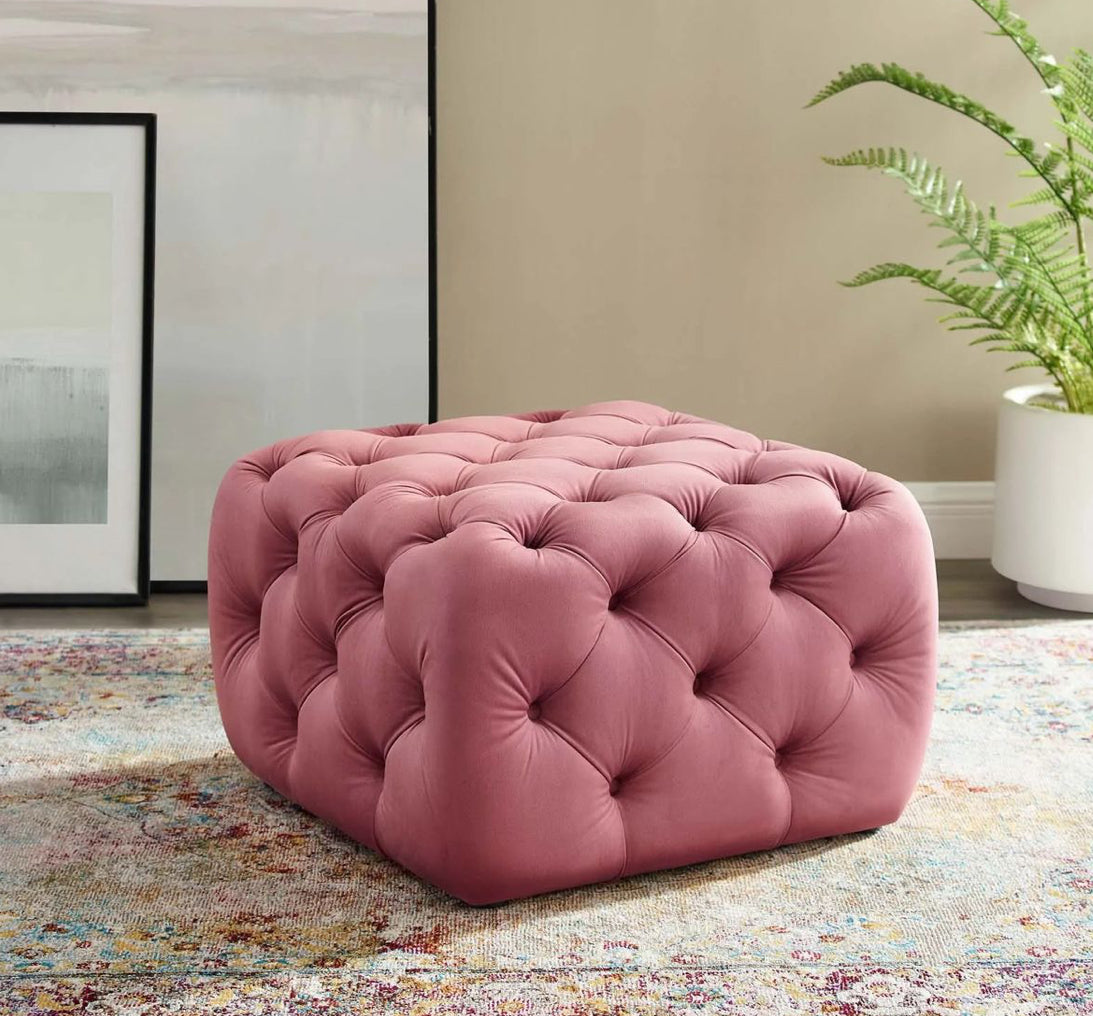 H.O.AK Tufted Button Square Ottoman Collection