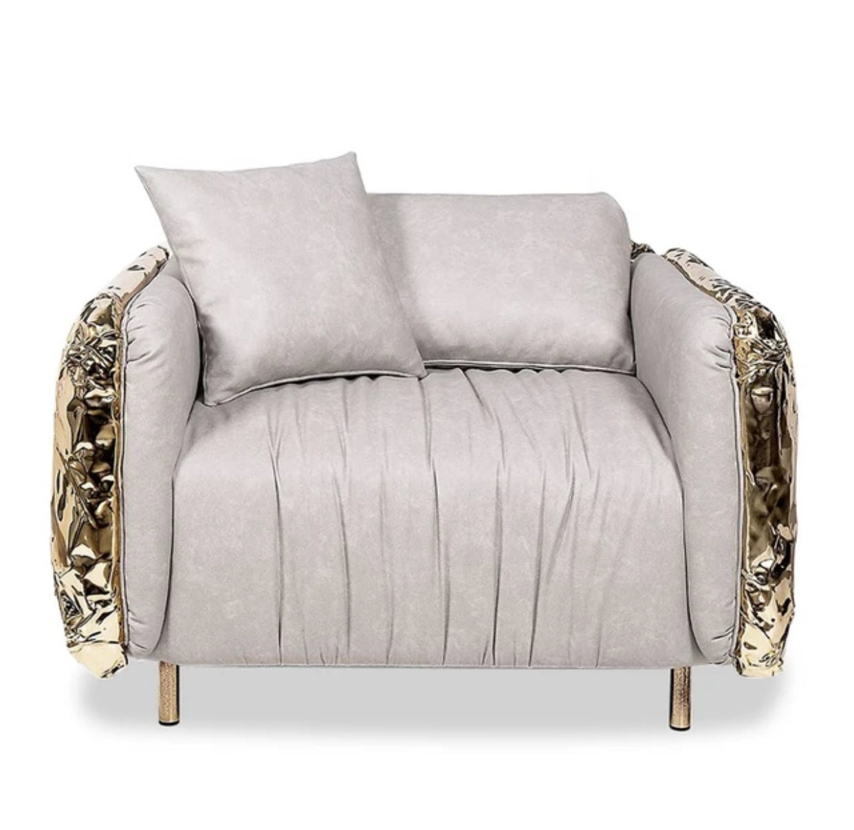 H.O.AK luxury leather upholstered manual hammered brass